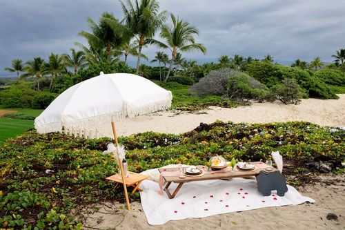 Luxury beach picnic in Hawaii